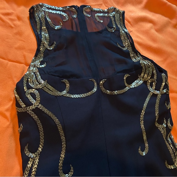 Alyce Designer Black w Gold Maxi Dress - Picture 4 of 7